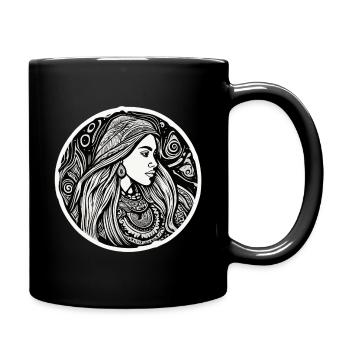 Tribal Girl noir et blanc - Mug uni - noir - Droite