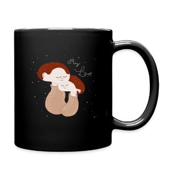 Mon amour, ma mère et mon enfant Illustration - Mug uni - noir - Droite
