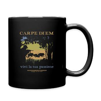Carpe Diem, lebe deine Leidenschaft - Wildschwein - Tasse einfarbig - Schwarz - Rechts