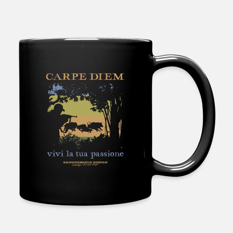 Carpe Diem, live your passion - wild boar - Full Colour Mug - black