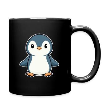 PENGUIN BIRD ANTARCTICA SOUTH POLE BABY ICE WADDLE - Full Colour Mug - black - Right