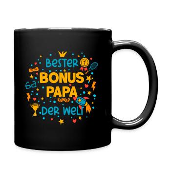 Bonus Papa - Tasse einfarbig - Schwarz - Rechts
