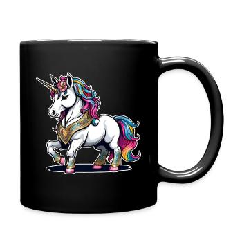 Rainbow Unicorn - Full Colour Mug - black - Right