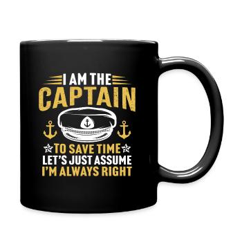 i'am the captain t-shirt gift for captain - Full Colour Mug - black - Right