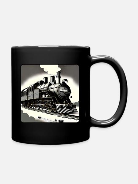 Steam Locomotive by Cora.Art - Tasse einfarbig - Schwarz