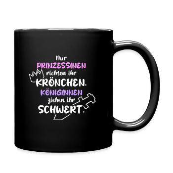 MUT TAPFER KÄMPFERIN KÖNIGIN SCHWERT PRINZESSIN - Tasse einfarbig - Schwarz - Rechts