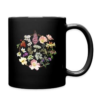 CHEMISE DE FLEURS SAUVAGES, FLEURS SAUVAGES BOHÈME POUR FEMMES - Mug uni - noir - Droite