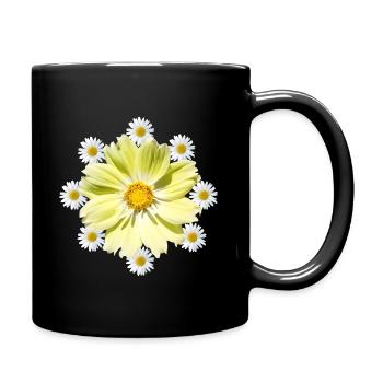 Cosmee flower with daisies floral floral pattern - Full Colour Mug - black - Right