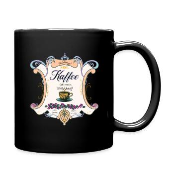 Kaffee ist mein Treibstoff blau - Tasse einfarbig - Schwarz - Rechts