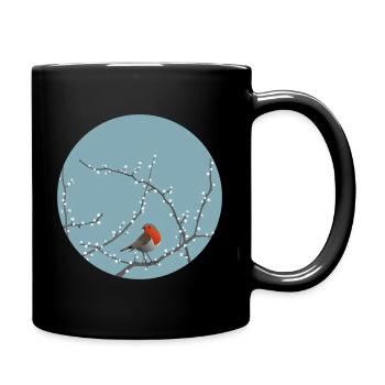 Oiseau d’hiver - Mug uni - noir - Droite