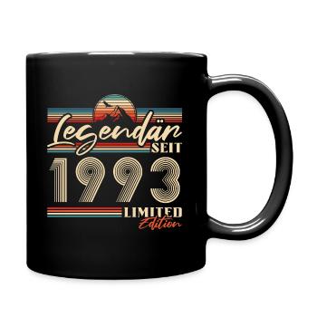 Vintage Geboren in 1993 Baujahr Geburtstag - Tasse einfarbig - Schwarz - Rechts
