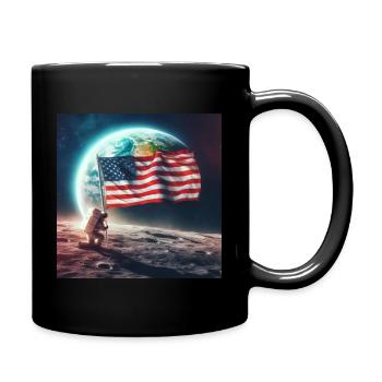 Les Américains sur la lune - Mug uni - noir - Droite
