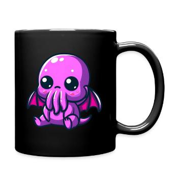 Charm of Lovecraft: Adorable Cute Baby Cthulhu - Full Colour Mug - black - Right