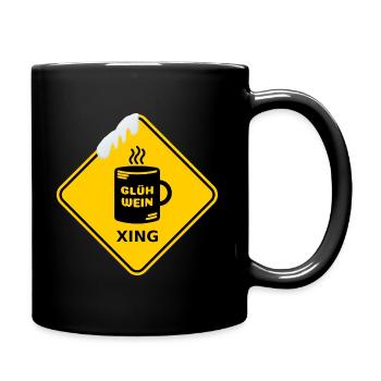 Wildwechsel "Glühwein" / Schneekuppe - Tasse einfarbig - Schwarz - Rechts