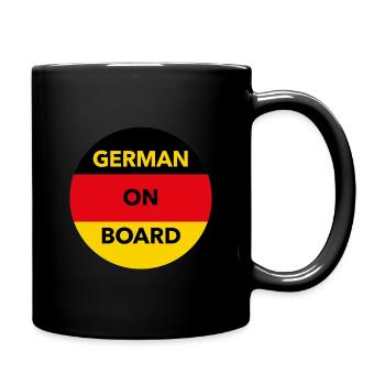 German on board Sprüche Deutsche Flagge Spruch - Tasse einfarbig - Schwarz - Rechts