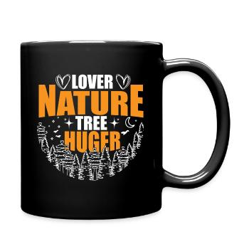 Lover Nature Tree Hugger, love of nature, - Full Colour Mug - black - Right