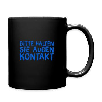 ich mag Augenkontakt - Tasse einfarbig - Schwarz - Rechts