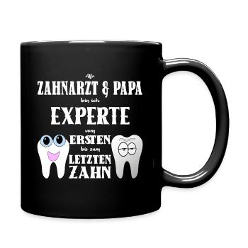 Zahnarzt Papa Zahnmediziner Vater Geschenk - Tasse einfarbig - Schwarz - Rechts
