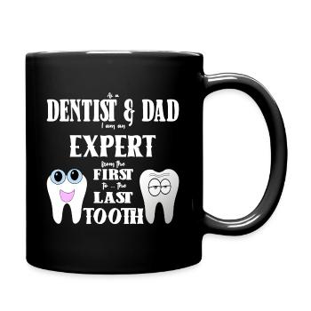 Dentiste papa dentiste papa cadeau - Mug uni - noir - Droite
