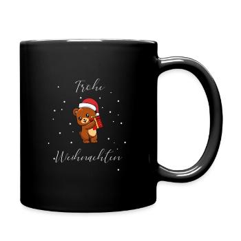 kleines süßes Weihnachtsbärchen T-Shirt - Tasse einfarbig - Schwarz - Rechts