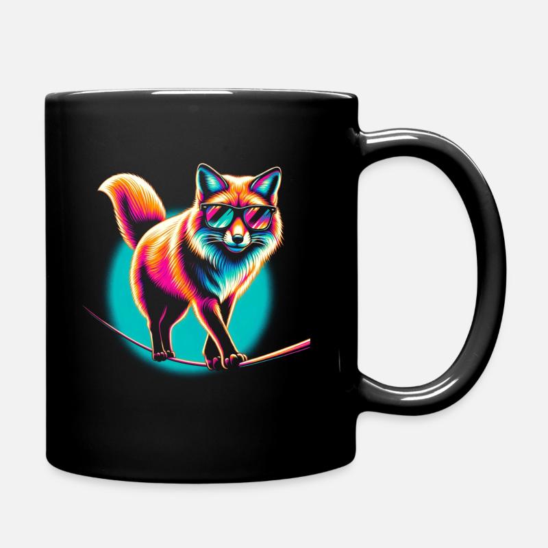 Fuchs Slackline - Tasse einfarbig - Schwarz