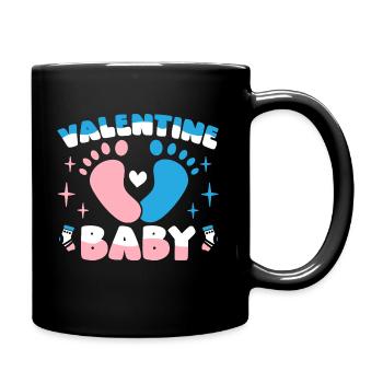 Valentine's Day Birthday Baby Birth 14 February - Full Colour Mug - black - Right