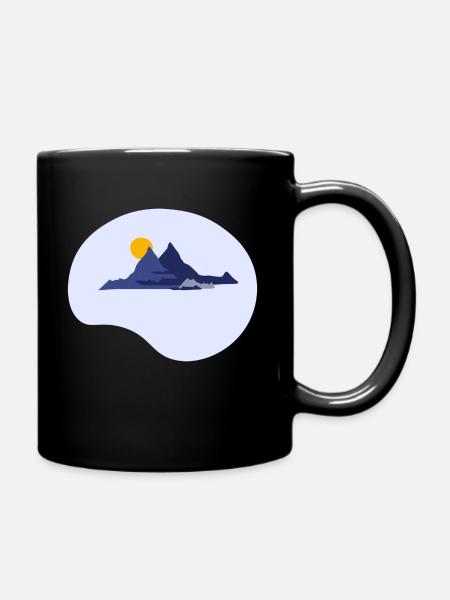 Die Sonne hinter Bergen - Tasse einfarbig - Schwarz