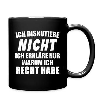 Klarheit in Worte - Tasse einfarbig - Schwarz - Rechts