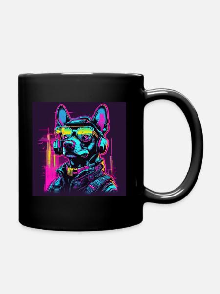 Spielender süsser Hund - Tasse einfarbig - Schwarz