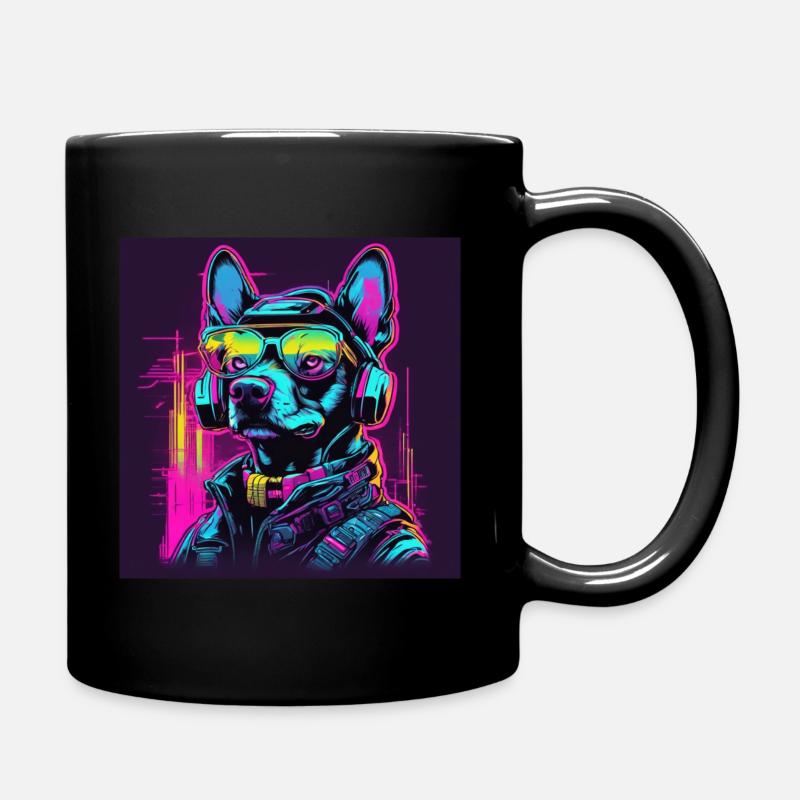 Spielender süsser Hund - Tasse einfarbig - Schwarz