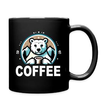 Polar Bear, Coffee, Coffee Drinker, Office, Cafe Owner, Cafe - Full Colour Mug - black - Right
