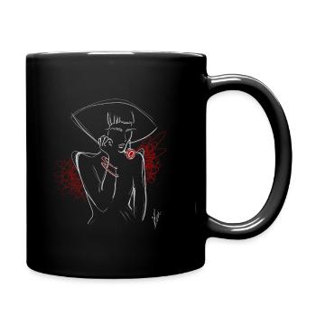 Lady red - Tasse einfarbig - Schwarz - Rechts