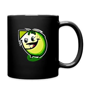 Funny graphic design of a smiling lawyer - Full Colour Mug - black - Right