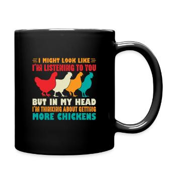 Funny I Might Look Like I'm Listening To You - Full Colour Mug - black - Right