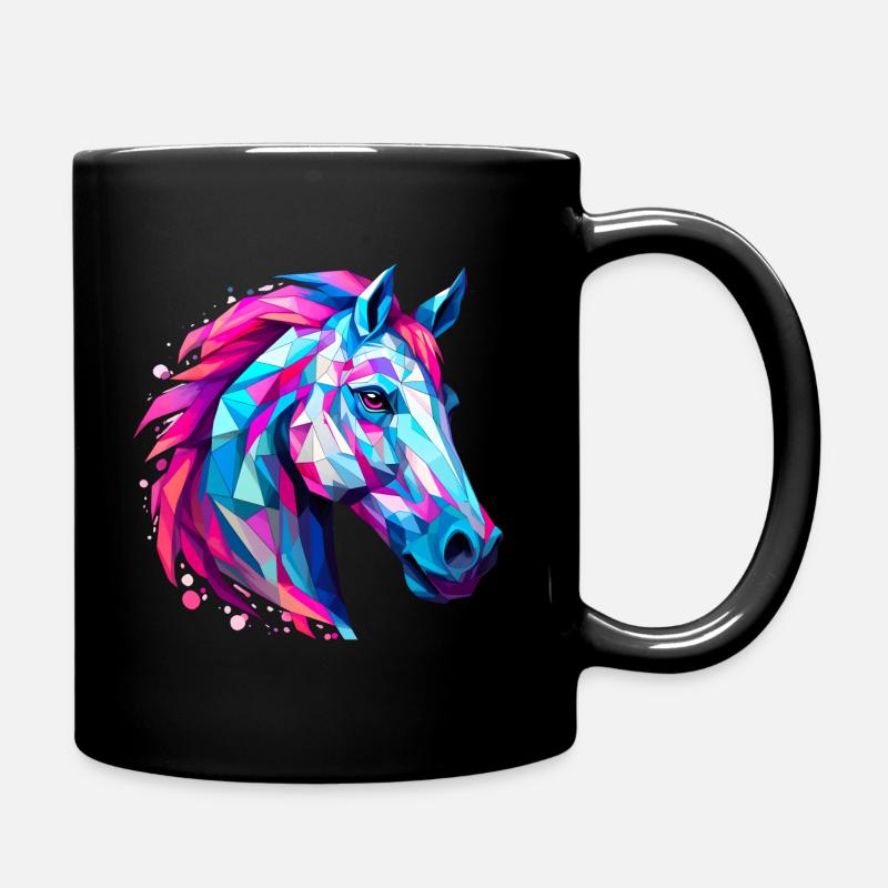 Pferdekopf - Tasse einfarbig - Schwarz