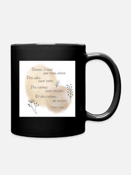 Citation du Dalaï Lama sur l'amour - Mug uni - noir