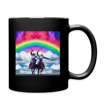 Rainbow Fight - Colorful Fantasy - Full Colour Mug - black - Right