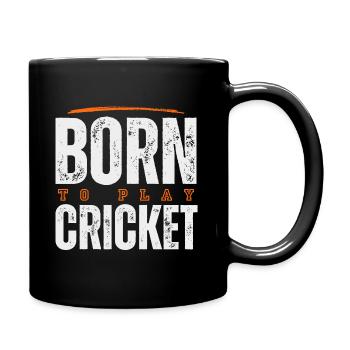 Geboren, um Cricket zu spielen. - Tasse einfarbig - Schwarz - Rechts