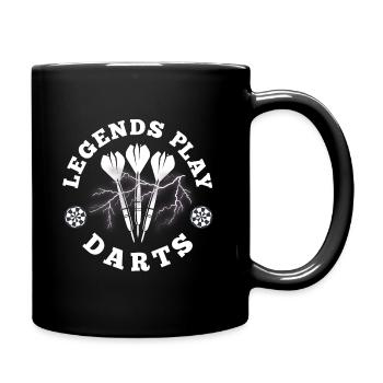 Legenden spielen Dart. - Tasse einfarbig - Schwarz - Rechts