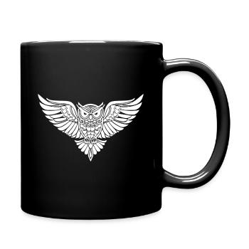 Hibou tribal - Mug uni - noir - Droite