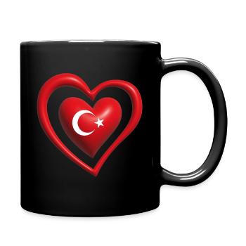 TÜRKISCHE FAHNE - Tasse einfarbig - Schwarz - Rechts