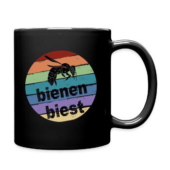 BienenBiest. Bunt. Krass. Selbstbewusst. - Tasse einfarbig - Schwarz - Rechts