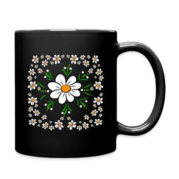 Daisy Flower Meadow Floral Pattern Flower - Full Colour Mug - black - Right