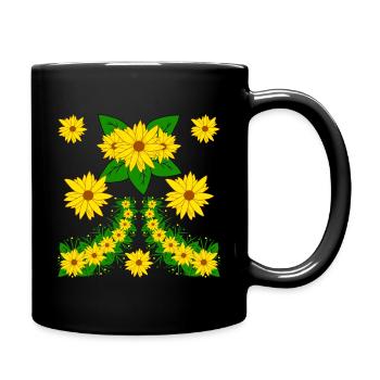 Sunflower Blossom Floral Sunflower Pattern - Full Colour Mug - black - Right