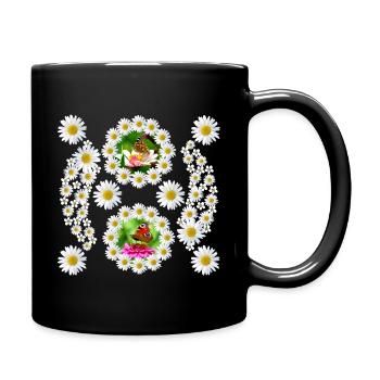 Marguerites Fleur Papillon Motif Floral Floral - Mug uni - noir - Droite