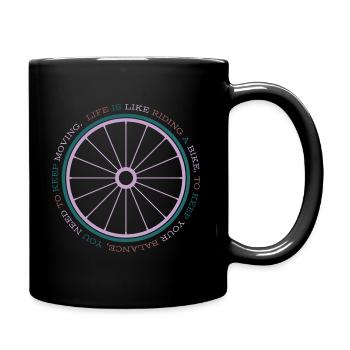 Gravel, Mountain Bike, Passion, Cycling - Full Colour Mug - black - Right