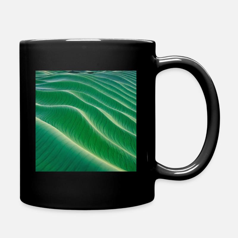 Grüne Wellen Tal - Tasse einfarbig - Schwarz