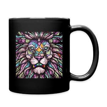 T-shirt tête de lion premium – plus majestueux - Mug uni - noir - Droite
