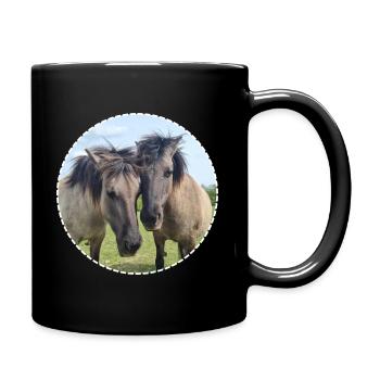 Chevaux doux cheval amour cheval amitié - Mug uni - noir - Droite