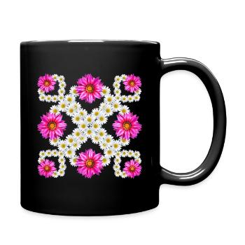 Gazania Marguerite Blossom Floral Pattern Daisies - Full Colour Mug - black - Right